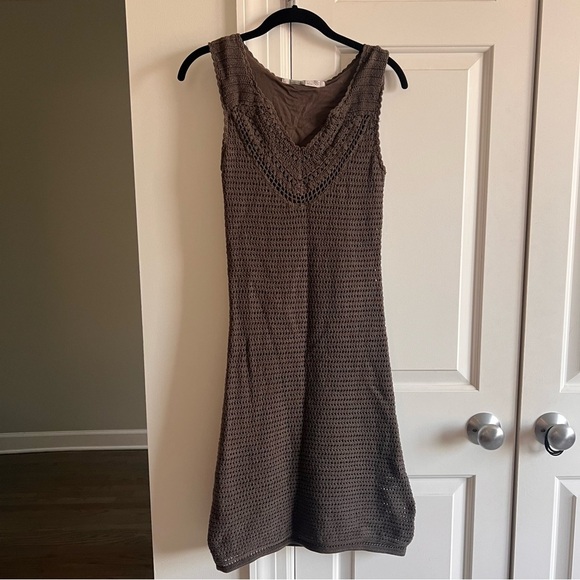 Athleta Dresses & Skirts - Athleta Crochet Midi DressBrown Sleeveless 100% Cotton Small Beachy Boho Chic